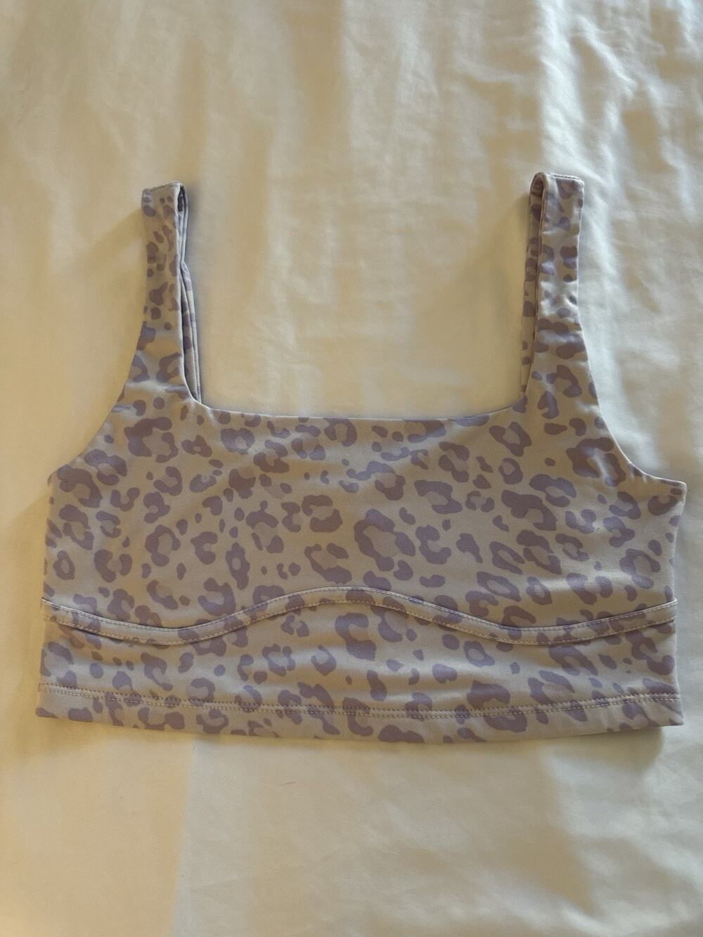 Forever 21 Purple Crop Top Lavender Cheetah Leopard Women's Medium Sports Bra